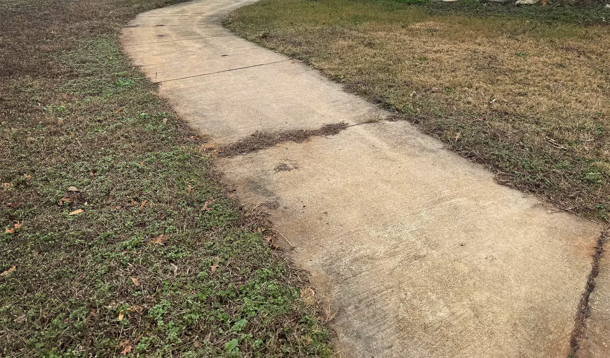 Walkway before and after — before