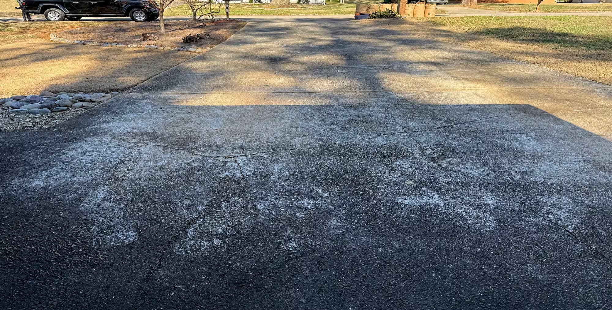 Driveway before and after — before